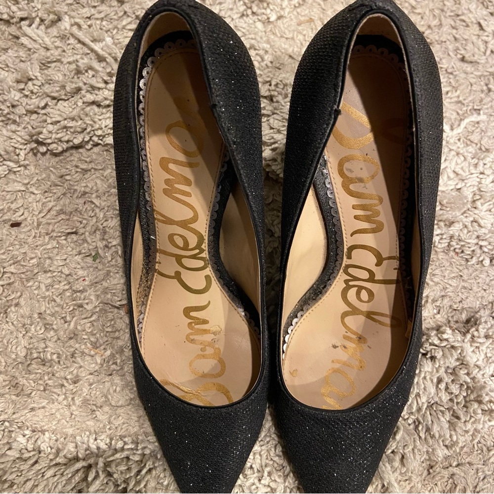 Sam Edelman Hazel Black Mesh Heels size 6 sparkly pumps - Picture 2 of 12